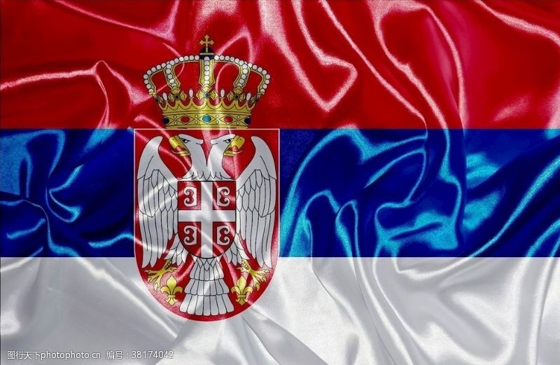 好看花边塞尔维亚国旗