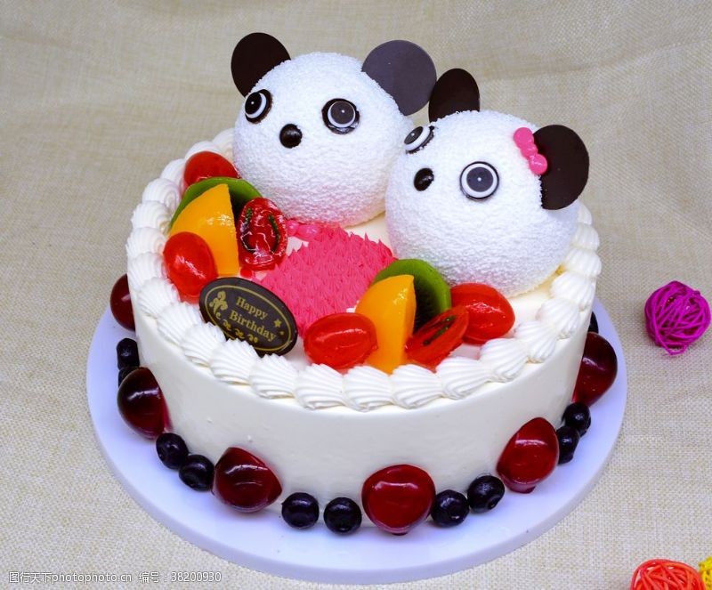 水果卡通生日蛋糕