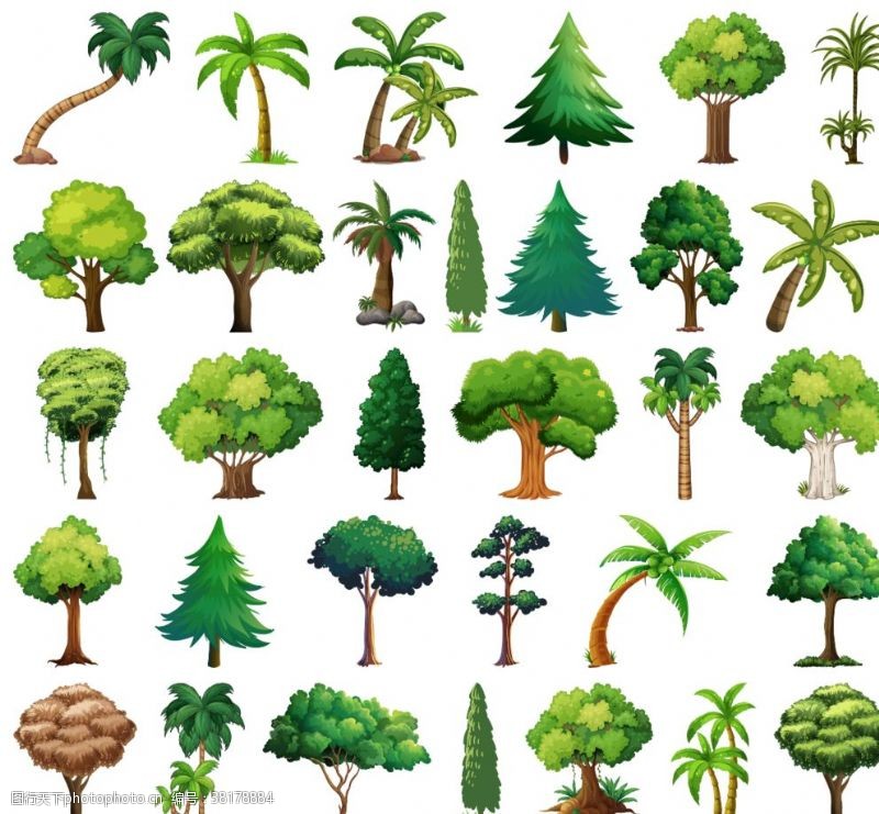 矢量园林绿化树木