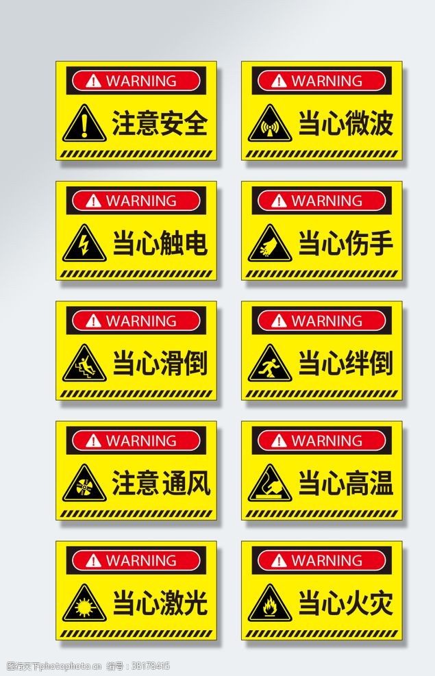 辐射光警告安全标识牌导视图