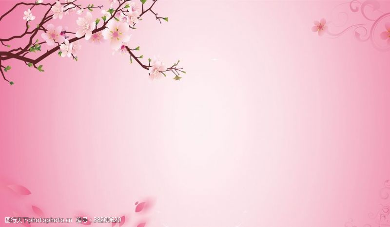 柔和粉色桃花背景