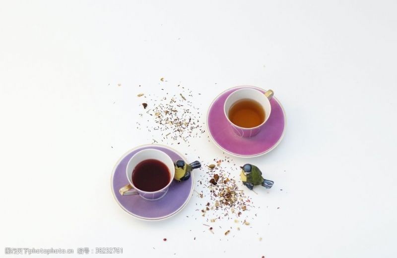 精美紫色小花精致茶杯