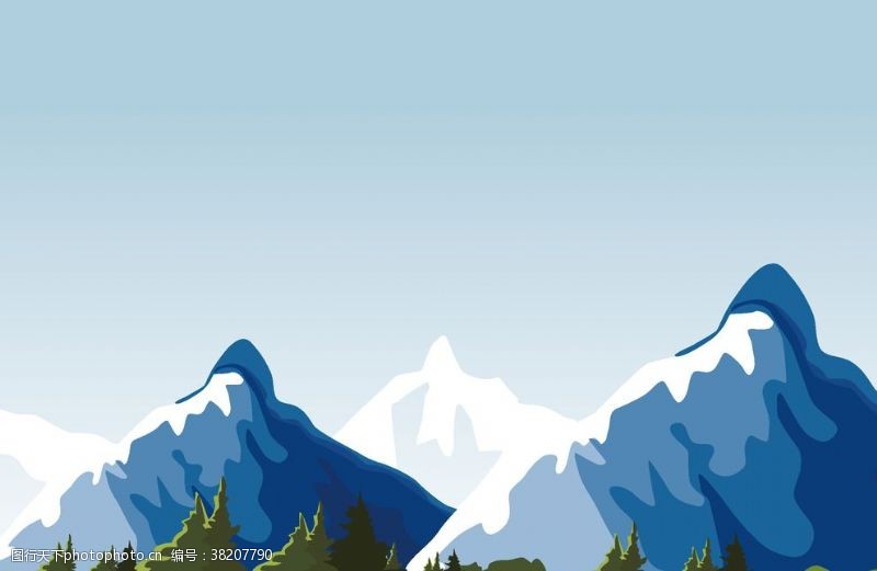 卡通雪山背景图片免费下载 卡通雪山背景素材 卡通雪山背景模板 图行天下素材网