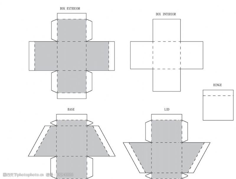 盒型结构异型包装展开平面