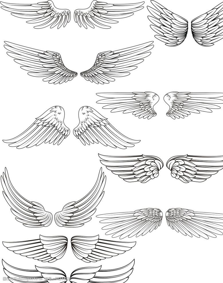 复古字母翅膀