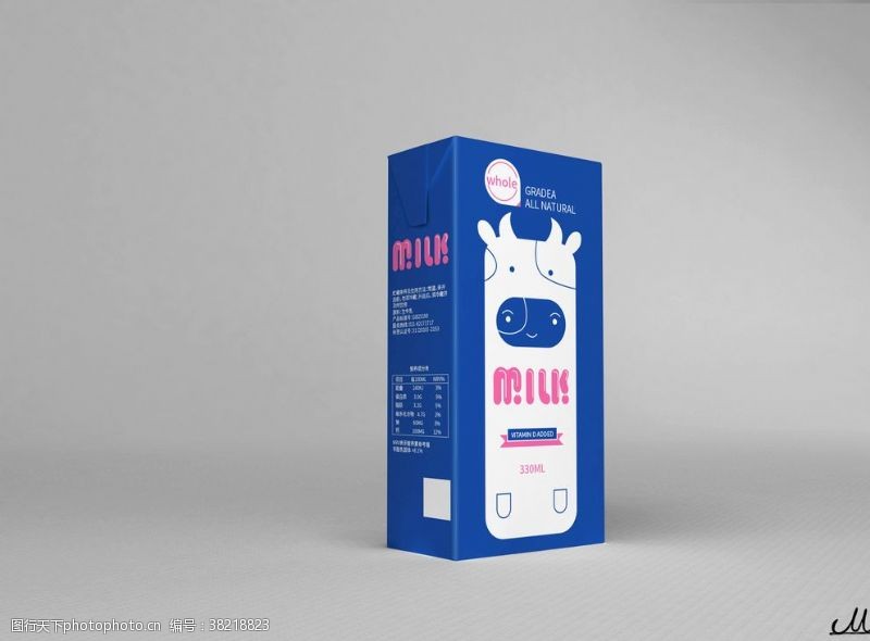 奶茶广告牛奶盒包装