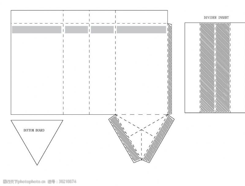 盒结构异型包装展开平面
