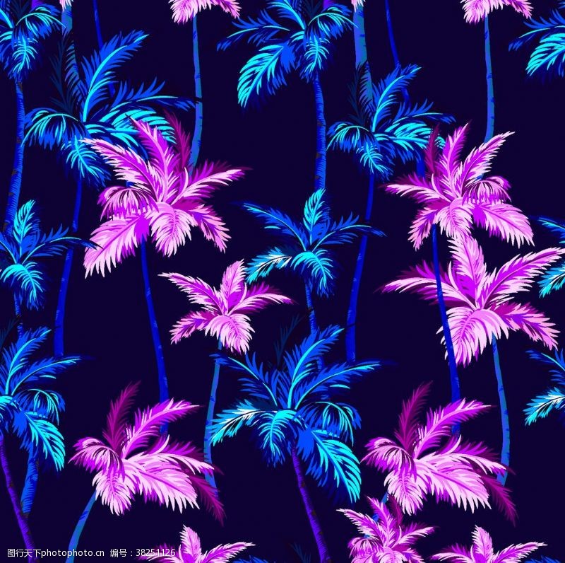 紫色花纹椰子树
