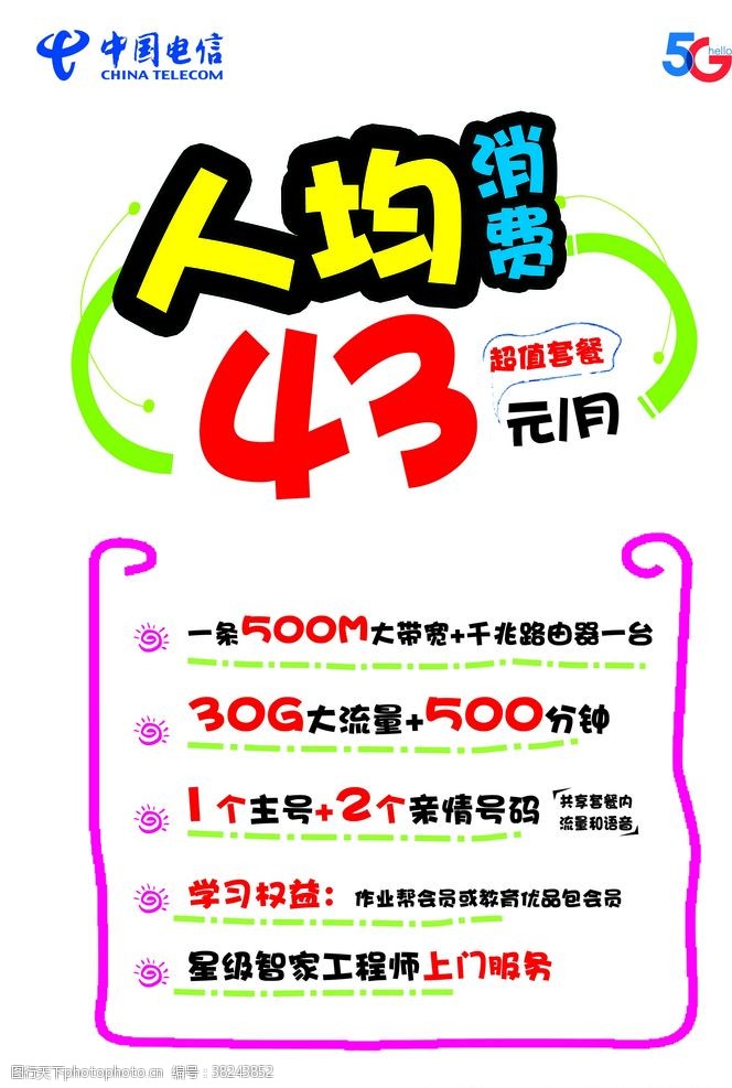 中国电信套餐海报中国电信海报