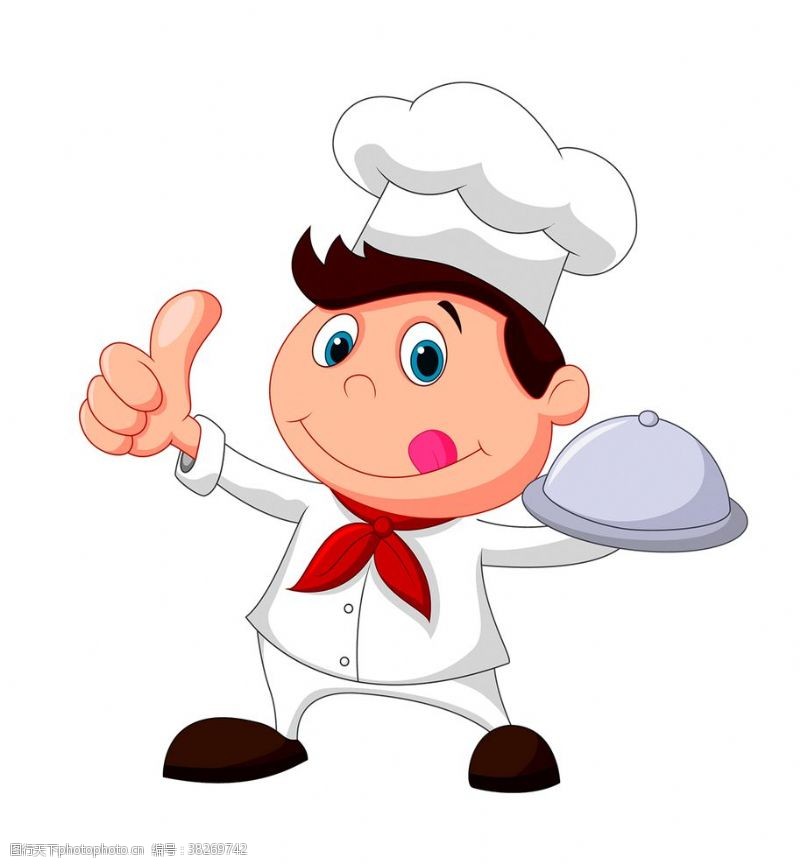 餐厅服务员卡通厨师