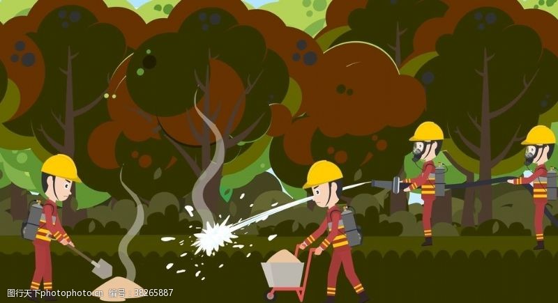 灭烟器消防员森林灭火