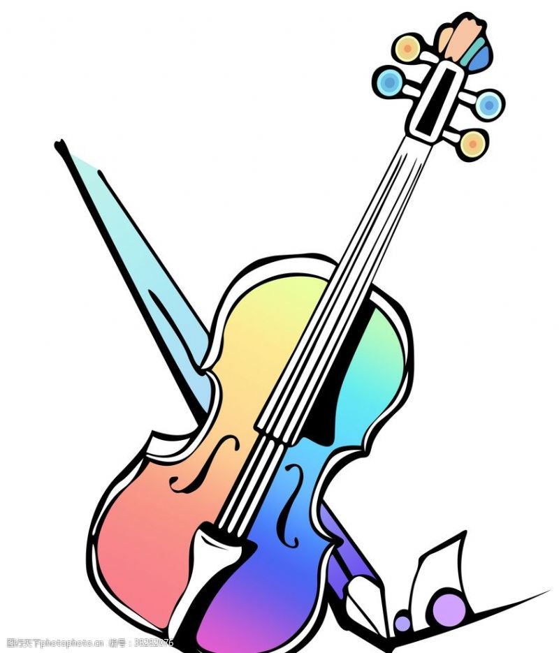 琴码小提琴卡通漫画彩色小提琴