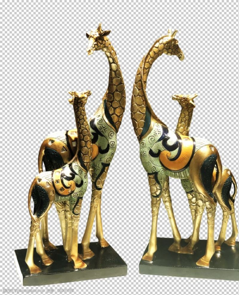 艺术品收藏长颈鹿母子