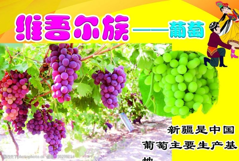 五十六民族维吾尔族水果葡萄少数民族