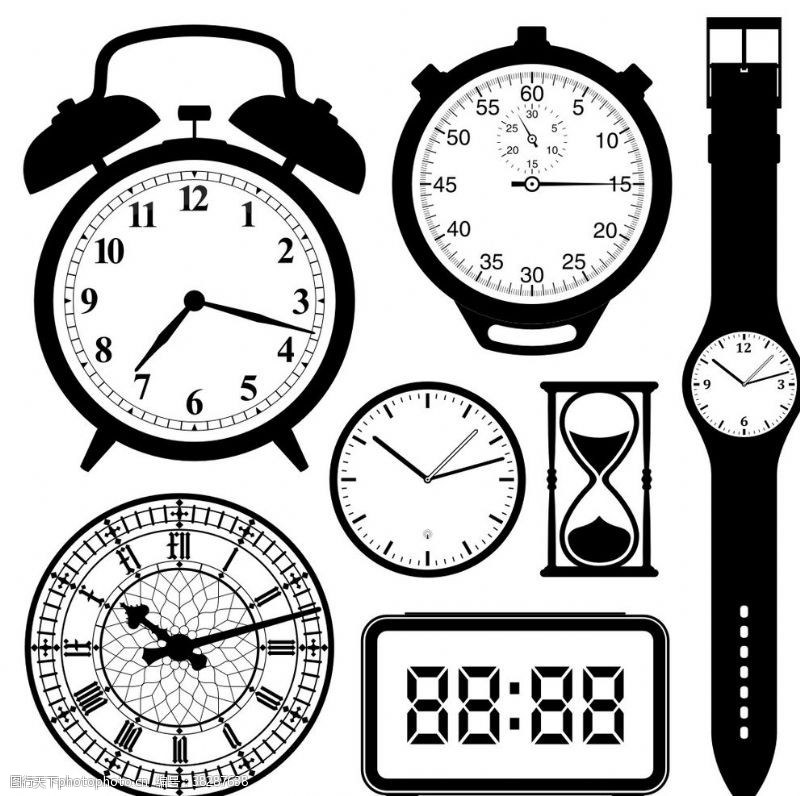欧式时钟钟表图片