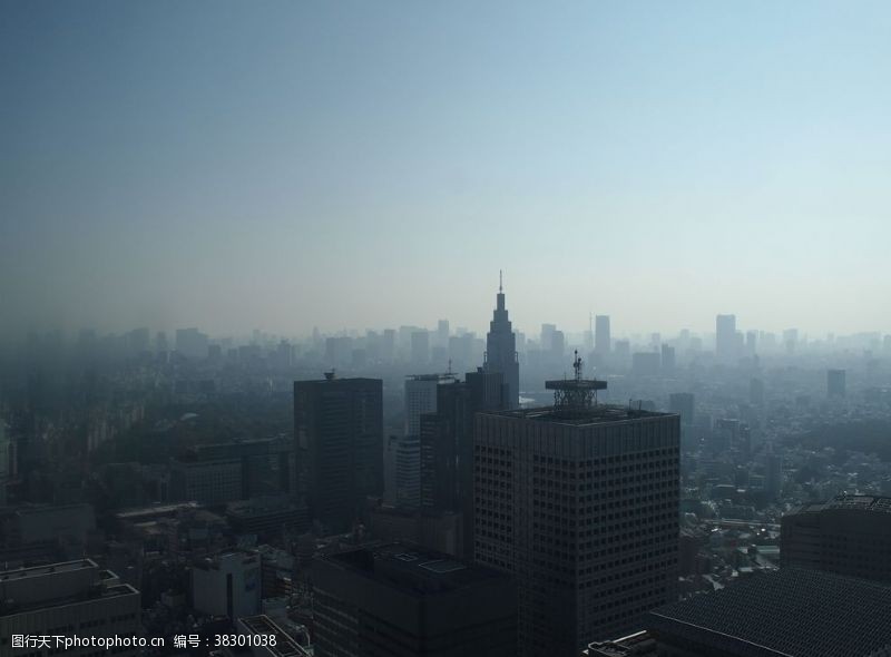 高空俯拍东京塔