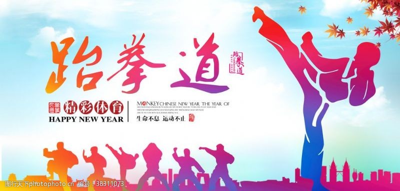 炫彩跆拳道宣传海报