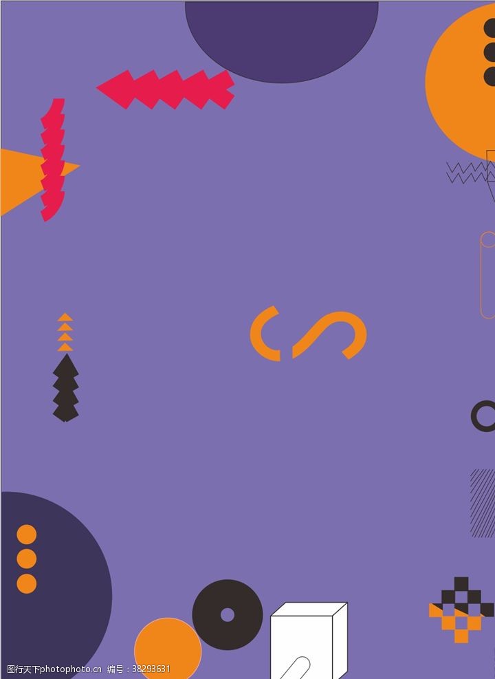 小清新海报紫色几何背景图