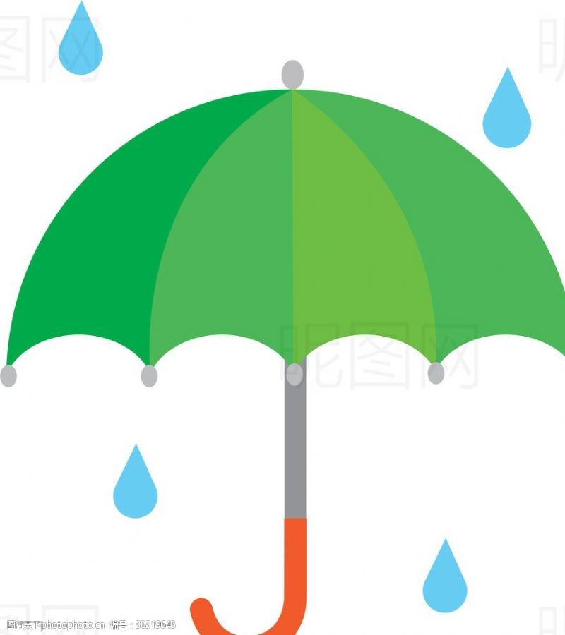 卡通雨滴雨伞