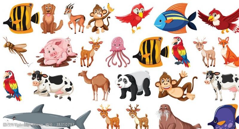 卡通小动物矢量动物素材