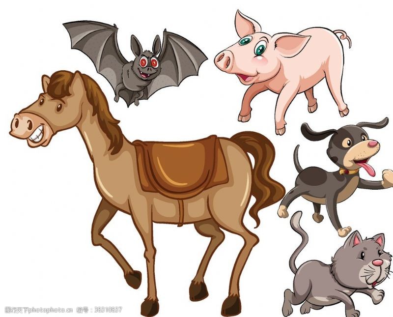 卡通小动物矢量动物素材