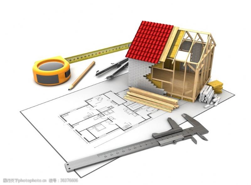 透视效果图房屋建筑模型