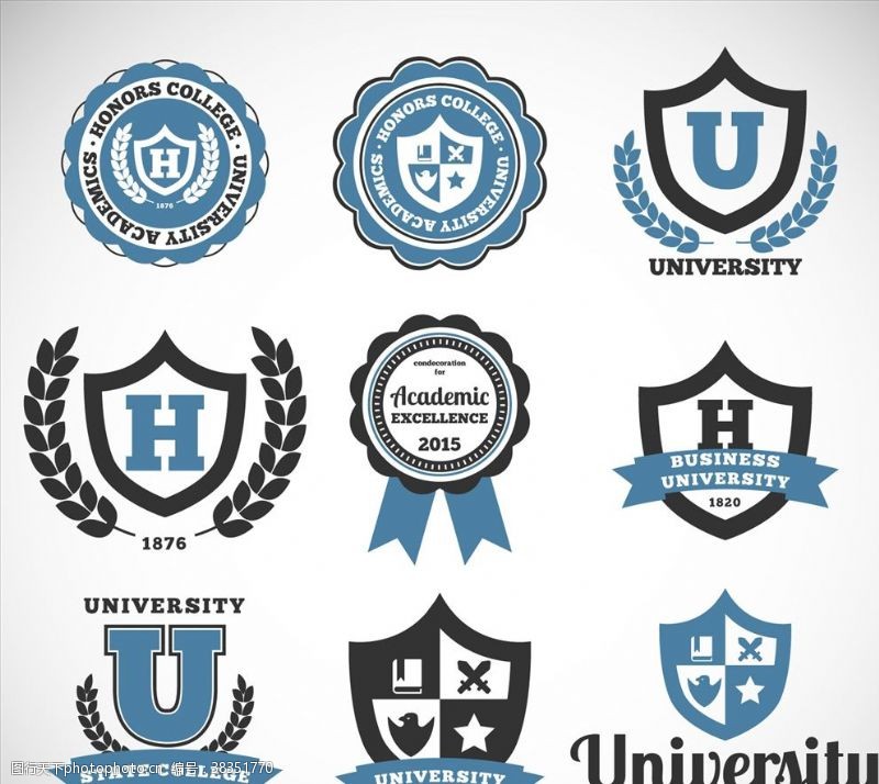 商学院大学和学院徽章