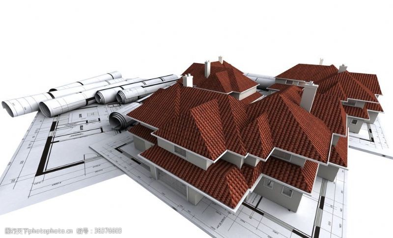 透视效果图房屋建筑模型