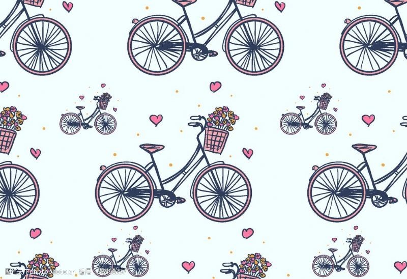 浪漫花纹浪漫单车