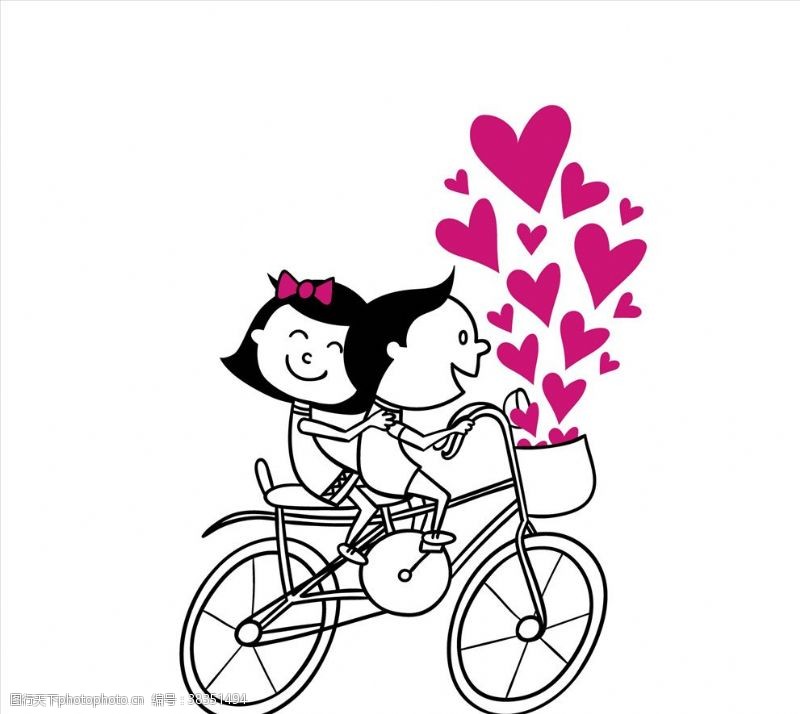 浪漫情侣骑自行车