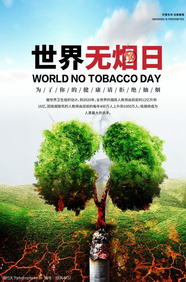 世界无烟日社会公益宣传海报