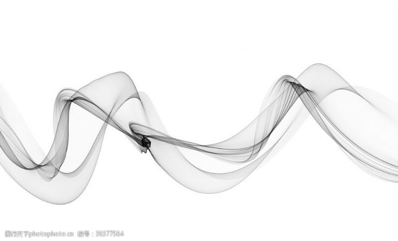 波浪彩带手绘抽象黑白烟雾线条图片