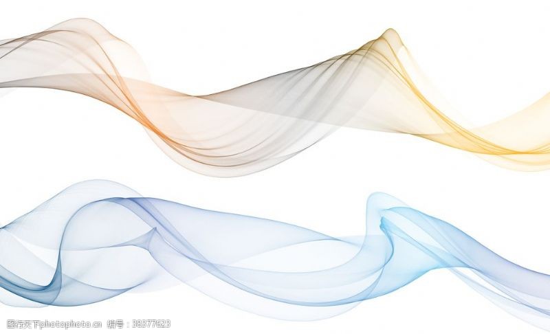 波浪彩带手绘抽象新中式彩色烟雾线条