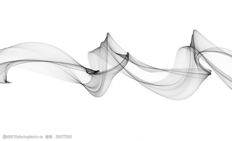 波浪彩带手绘新中式抽象彩色烟雾线条图片