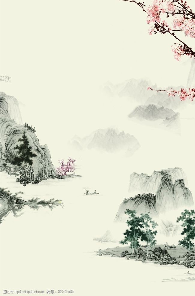 古典朴素边框中国风背景