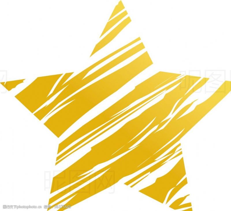 黄色花心创意五角星