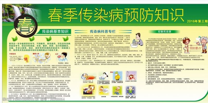 预防流感春季传染病预防宣传栏
