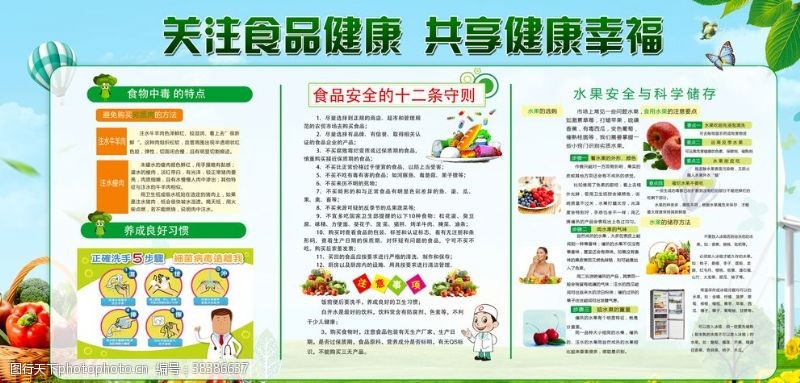 食品安全宣传海报关注食品安全共享健康生活