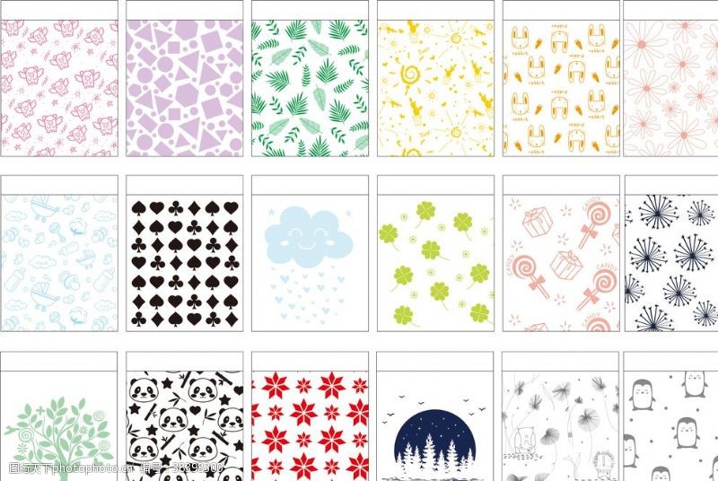 塑料制品单色花纹日系卡通包装袋图案