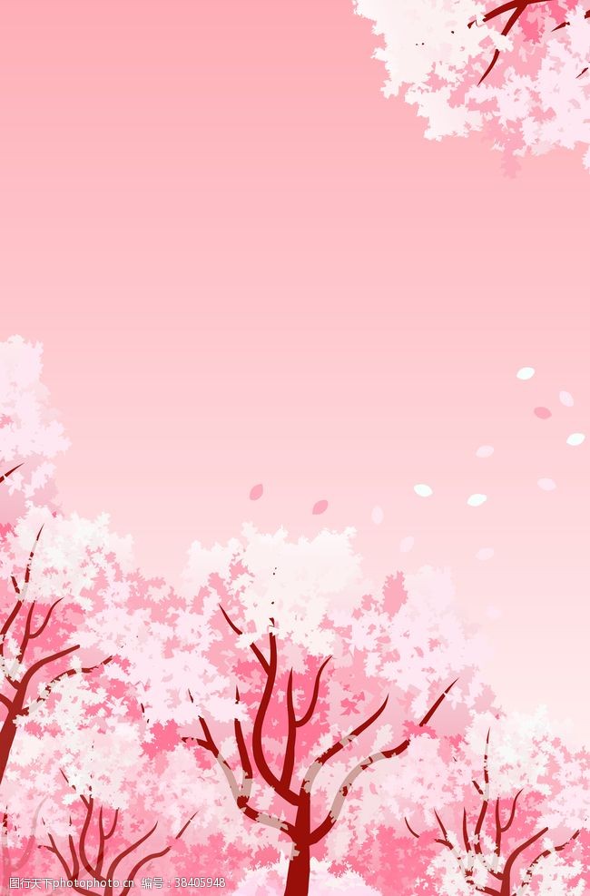 樱花图案粉色桃花背景