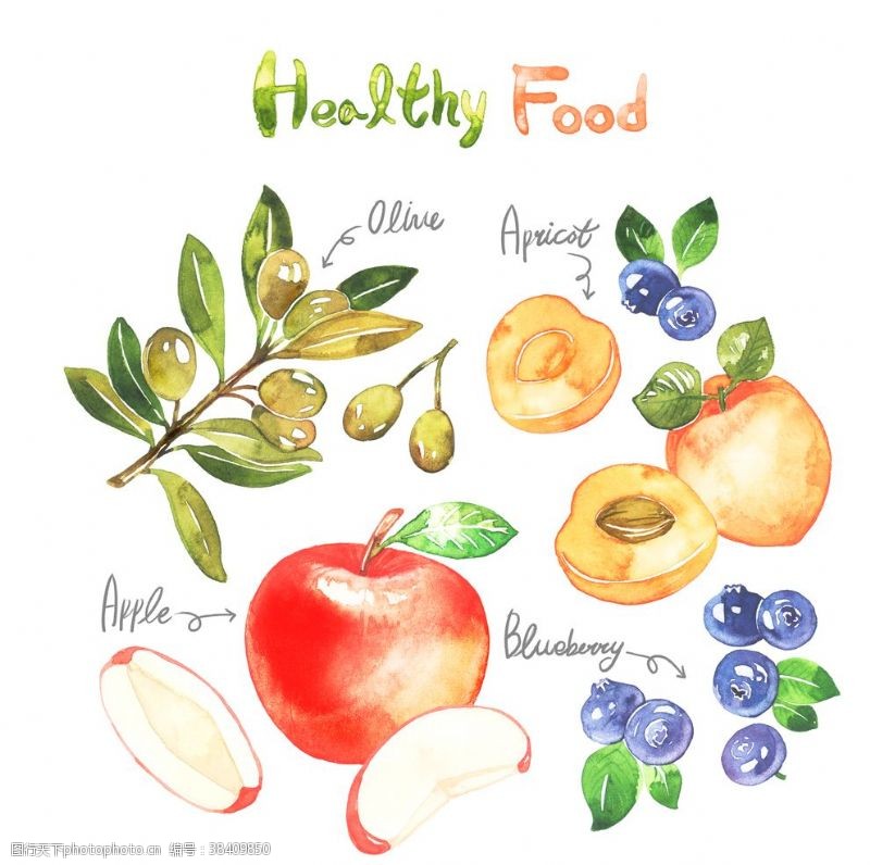 苹果矢量素材模板手绘蔬菜水果海报