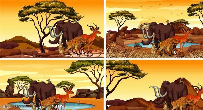 动物头部图标非洲动物