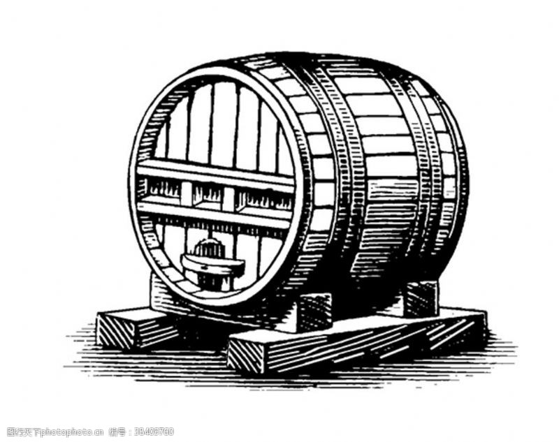 酒窖橡木桶图片