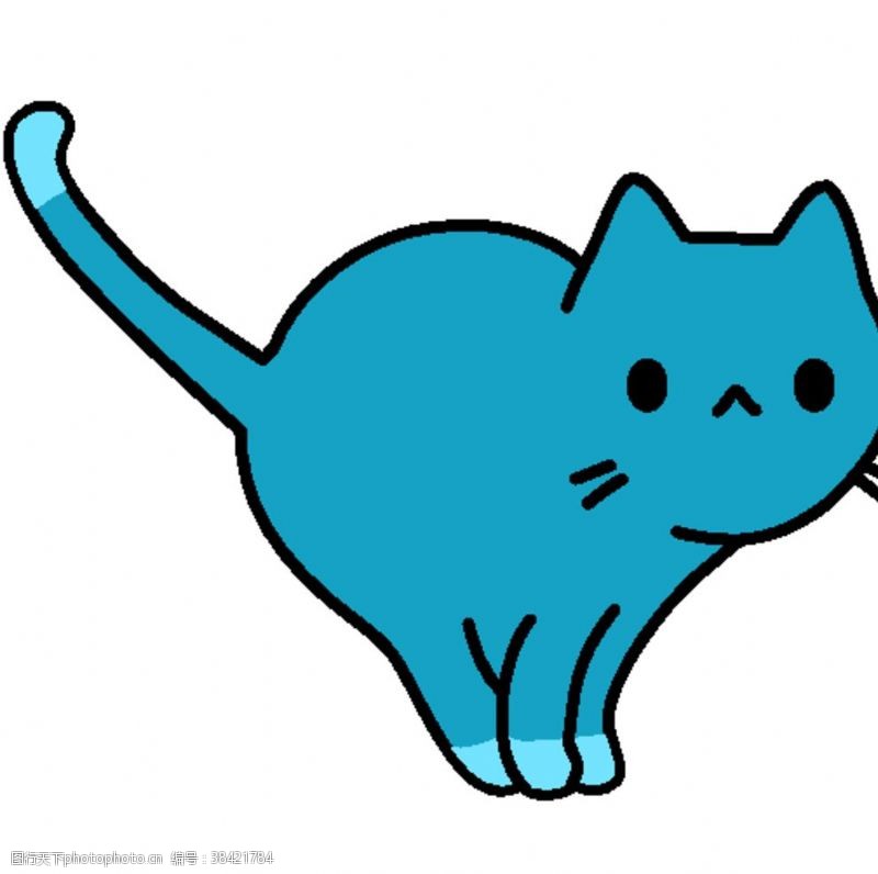 日本短尾猫手绘卡通猫咪