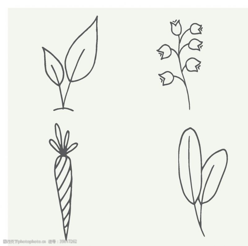 绿叶藤手绘植物图片