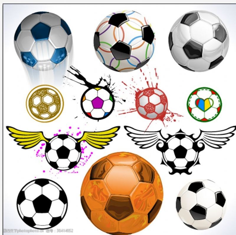 足球队徽足球翅膀