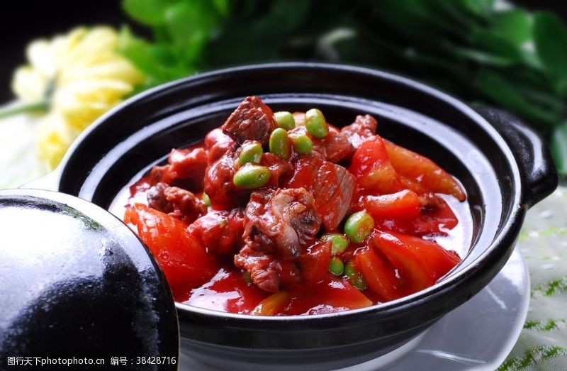 砂锅虾番茄牛肉煲