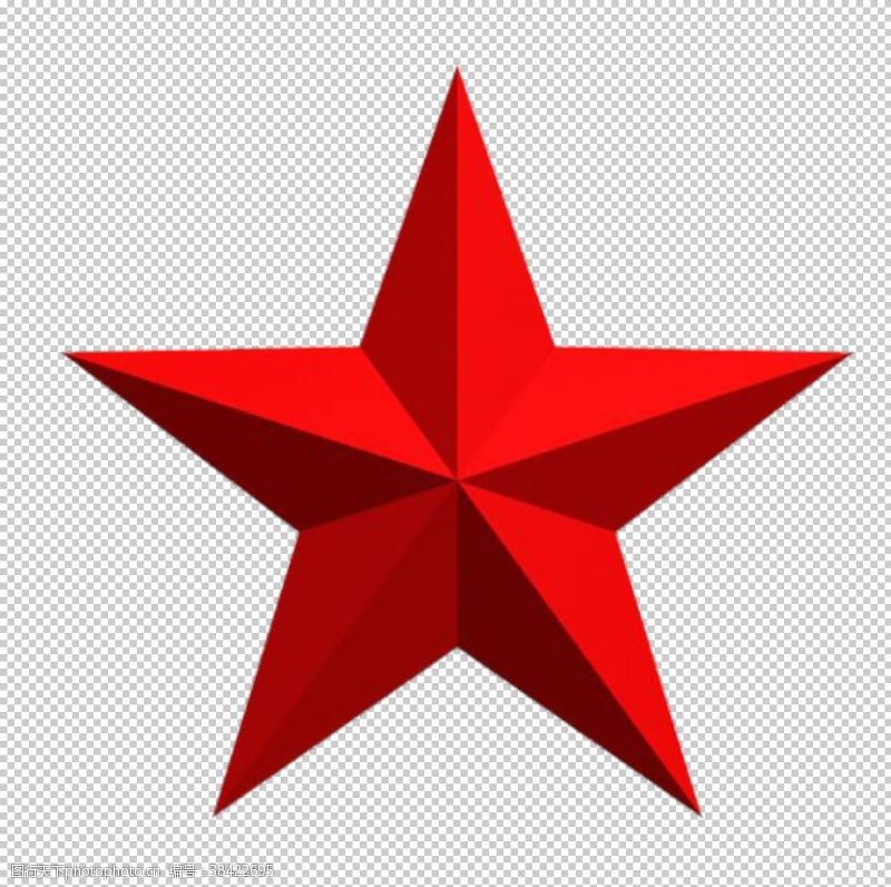 红色五角星立体标志海报素材