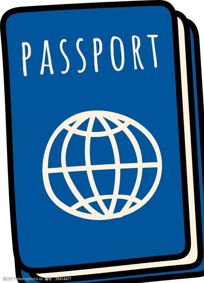 卡通飞机护照