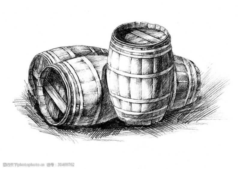 酒窖橡木桶葡萄图片